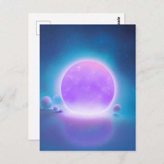 Pink Glows Planet Postkarte (Vorne/Hinten)