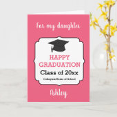 Pink Glückwunsch Klasse von 2025 Abschluss Karte (Gelbe Blume)