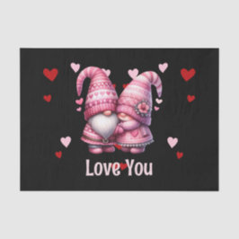 Pink Gnome Valentine Couple Seidenpapier