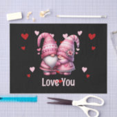 Pink Gnome Valentine Couple Seidenpapier (Handwerk)