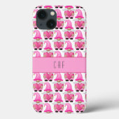 Pink Gnomes Hearts Monogram Woodland Niedlich Case-Mate iPhone Hülle (Rückseite)
