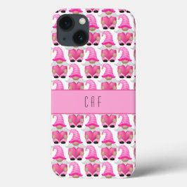 Pink Gnomes Hearts Monogram Woodland Niedlich Case-Mate iPhone Hülle