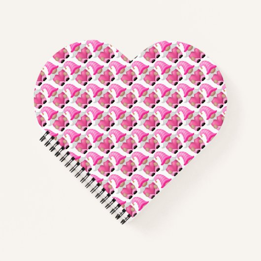 Pink Gnomes Hearts Woodland Skandinavien Niedlich Notizblock (Vorderseite)
