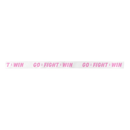 Pink Go Fight Win Satinband (Vorderseite)