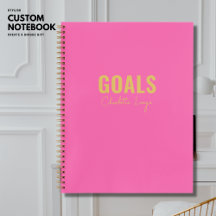 Pink Goals Personalisiertes Notebook zu tun Liste