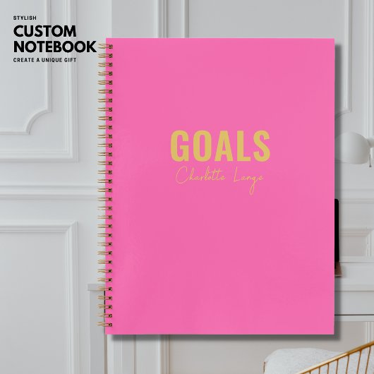 Pink Goals Personalisiertes Notebook zu tun Liste Notizblock