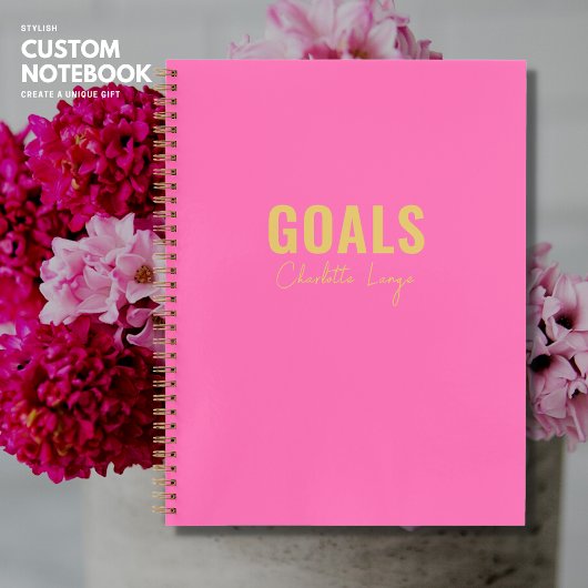 Pink Goals Personalisiertes Notebook zu tun Liste Notizblock