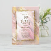 Pink Gold 18. Geburtstagsfeier Einladung (Stehend Vorderseite)