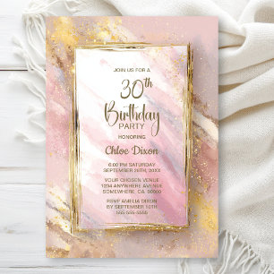 Pink Gold 30. Geburtstagsfeier Einladung