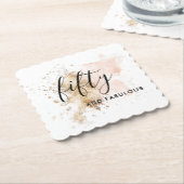 Pink & Gold 50 & fabelhafte 50. Geburtstagsparty Untersetzer (angewinkelt)