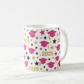 Pink Gold Abschluss Muster Kaffeetasse (VorderseiteRechts)