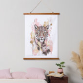 Pink Gold Abstract Leopard Cheetah Print Wall Art Wandteppich Mit Holzrahmen (Schlafzimmer)