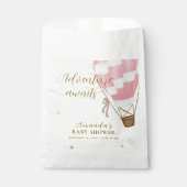 Pink Gold Adventure Hot Air Ballon Babydusche Geschenktütchen (Vorderseite)