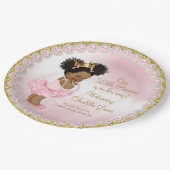 Pink Gold Afro Princess Baby Shooting Paper Teller (Schrägansicht)