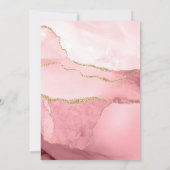 Pink Gold Agate Baby Dusche Einladung (Rückseite)