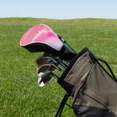 Pink & Gold Agate, DIREKT Name Weißes Skript Golf Headcover (In SItu)
