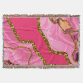 Pink & Gold Agate Geode Glitzer Decke (Vorderseite)