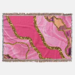 Pink & Gold Agate Geode Glitzer Decke