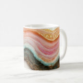 Pink Gold Agate Geode Stone Kaffeetasse (VorderseiteRechts)