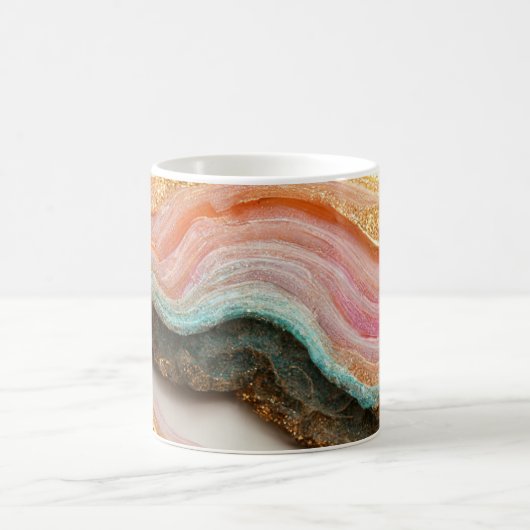 Pink Gold Agate Geode Stone Kaffeetasse (Mittel)