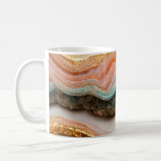 Pink Gold Agate Geode Stone Kaffeetasse (Links)
