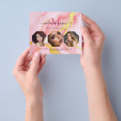 Pink Gold Agate Makeup Artist Foto Aquarell Flyer (Gruppe)