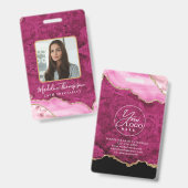 Pink Gold Agate Marble Business Company ID Ausweis (Front & Back)