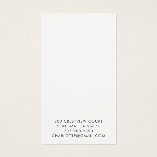 Pink Gold Agate Script Earring Display Card (Rückseite)