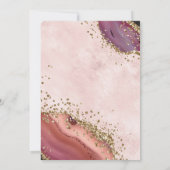 Pink Gold Agate Wedding Einladung (Rückseite)
