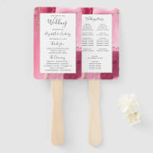 Pink Gold Agate Wedding Program Fächer (Vorne und Hinten)