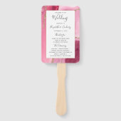 Pink Gold Agate Wedding Program Fächer (Vorderseite)