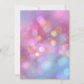 Pink Gold and Blue Bokeh 50th Birthday Einladung (Rückseite)