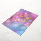 Pink Gold and Blue Bokeh 50th Birthday Folieneinladung (Gedreht)