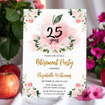 Pink Gold Apple Floral Teacher Rente Party