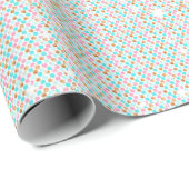 Pink Gold & Aqua Polka Dots Geschenkpapier (Rolleneckpunkt)