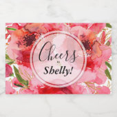 Pink Gold Aquarell Brautparty Mini Schaumweinetikett (Einzelnes Label)