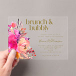 Pink Gold Aquarellfarben Brautparty Brunch Acryleinladungen<br><div class="desc">Feiern Sie die zukünftige Braut mit diesen atemberaubenden "Rosa und Gold Watercolor Floral Brautparty Brunch Akryllische Einladungen". Mit zarten Aquarellfloralen in sanftem Rosa und schimmernden goldenen Akzenten bringen diese Einladungen Eleganz und Charme in Ihren Brautbrunch. Das klare Acrylmaterial fügt eine moderne, luxuriöse Touch hinzu, die sich perfekt für ein stilvolles...</div>