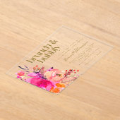 Pink Gold Aquarellfarben Brautparty Brunch Acryleinladungen (Ablage )