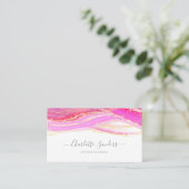 Pink Gold Aquarellfarben Moderne Typografie Visitenkarte (Stehend Vorderseite)