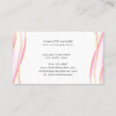 Pink Gold Aquarellfarben Moderne Typografie Visitenkarte (Rückseite)