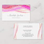 Pink Gold Aquarellfarben Moderne Typografie Visitenkarte (Vorne/Hinten)