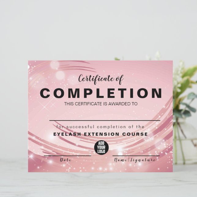 Pink Gold Aquarellfarbenzertifikat (Stehend Vorderseite)