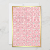 Pink Gold Arabesque Muster muslimische Hochzeit Einladung (Rückseite)