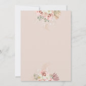 Pink Gold Arch Pampas Grass Erste Heilige Kommune Einladung (Rückseite)