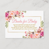 Pink Gold Baby Duschbücher für Babykarte Begleitkarte (Vorderseite)