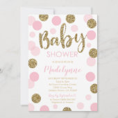 Pink Gold Baby Dusche Einladung Confetti Girl (Vorderseite)