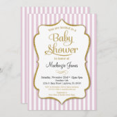 Pink Gold Baby Dusche Einladung Girl Baby Dusche (Vorne/Hinten)