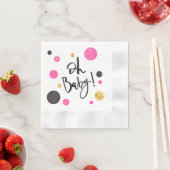 Pink & Gold Baby Dusche Napkins für Mädchen - Oh B Serviette (Beispiel)