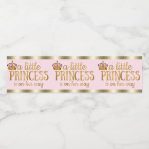 Pink Gold Baby Dusche Princess Wasserflaschen Labe Wasserflaschenetikett