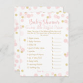 Pink & Gold Baby Dusche Raten Sie die Preis-Spiel- Einladungspostkarte (Vorne/Hinten)